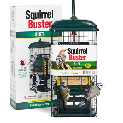 Eichhörnchensicher Vogelfutterspender für Talgkuchen - Jacobi Jayne Eichhörnchen Buster Talg - Taubenfester Metall Vogelfutterspender für Wildvögel - Leicht zu Reinigen Hängende Talg von Jacobi Jayne
