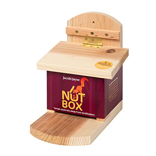 Jacobi Jayne® Nutbox™ Eichhörnchen-Futterstation für den Garten, UK-Design mit Schnellspannhalterung, leicht zu reinigen, Wird Nicht gekaut, Holz von Jacobi Jayne