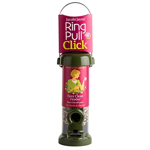 Jacobi Jayne RP3-S1G Ring-Pull Click Small Seed Feeder, Green Bird von Jacobi Jayne