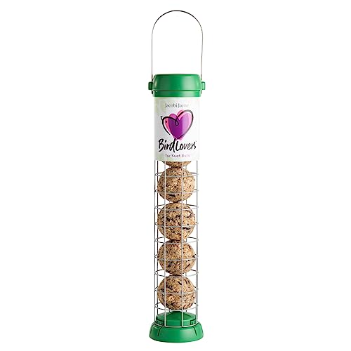Jacobi Jayne® Vogelfutterstation für kleine Vögel, mittelgroß, für bis zu 6 Meisenknödel. Leicht zu reinigender Futterspender mit Schnellentriegelungsboden von Jacobi Jayne