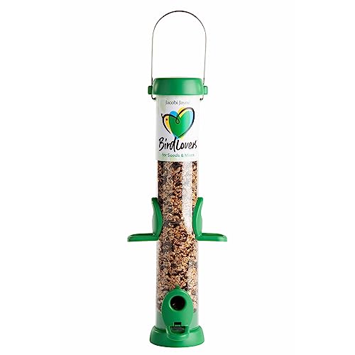 Vogelfutterspender für kleine Vögel Jacobi Jayne® Bird Lovers™ Medium Seed Feeder - Hängender Vogelfutterspender für Samen und Mischungen - 1 Liter Fassungsvermögen Leicht zu reinigender Futterspender von Jacobi Jayne