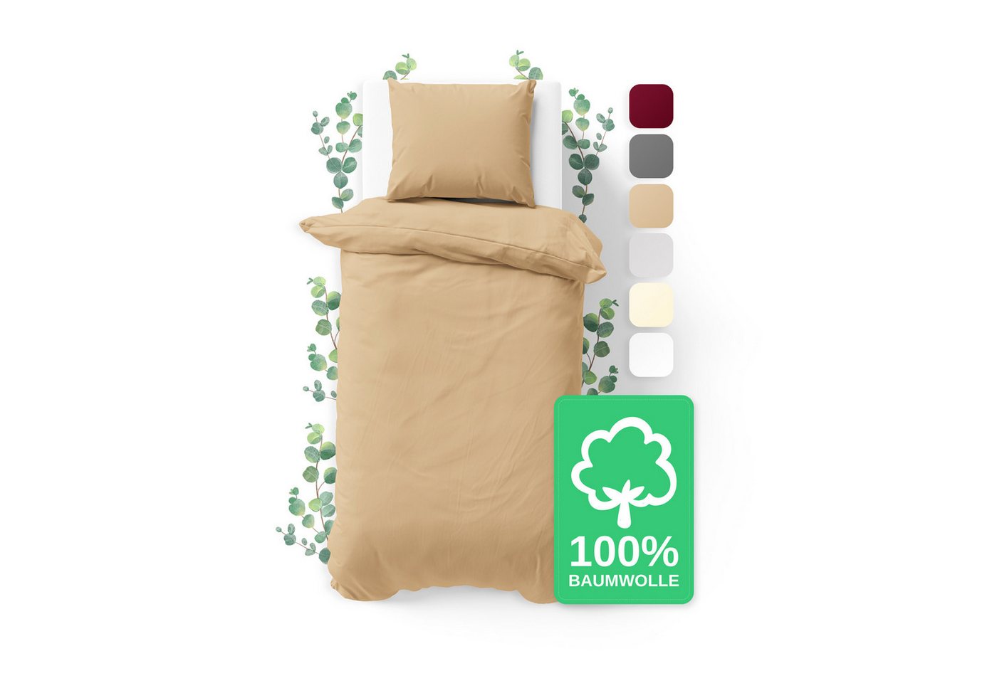 Jacobson Bettwäsche Set - 100% Baumwolle, Perkal, 2 teilig, Erhältlich in den Größen 135x200, 155x220, 200x200, 200x220, 240x220 Jacobson Bettwäsche Set - 100% Baumwolle, Perkal, 2 teilig, Erhältlich in den Größen 135x200, 155x220, 200x200, 200x220, 240x220 von Jacobson