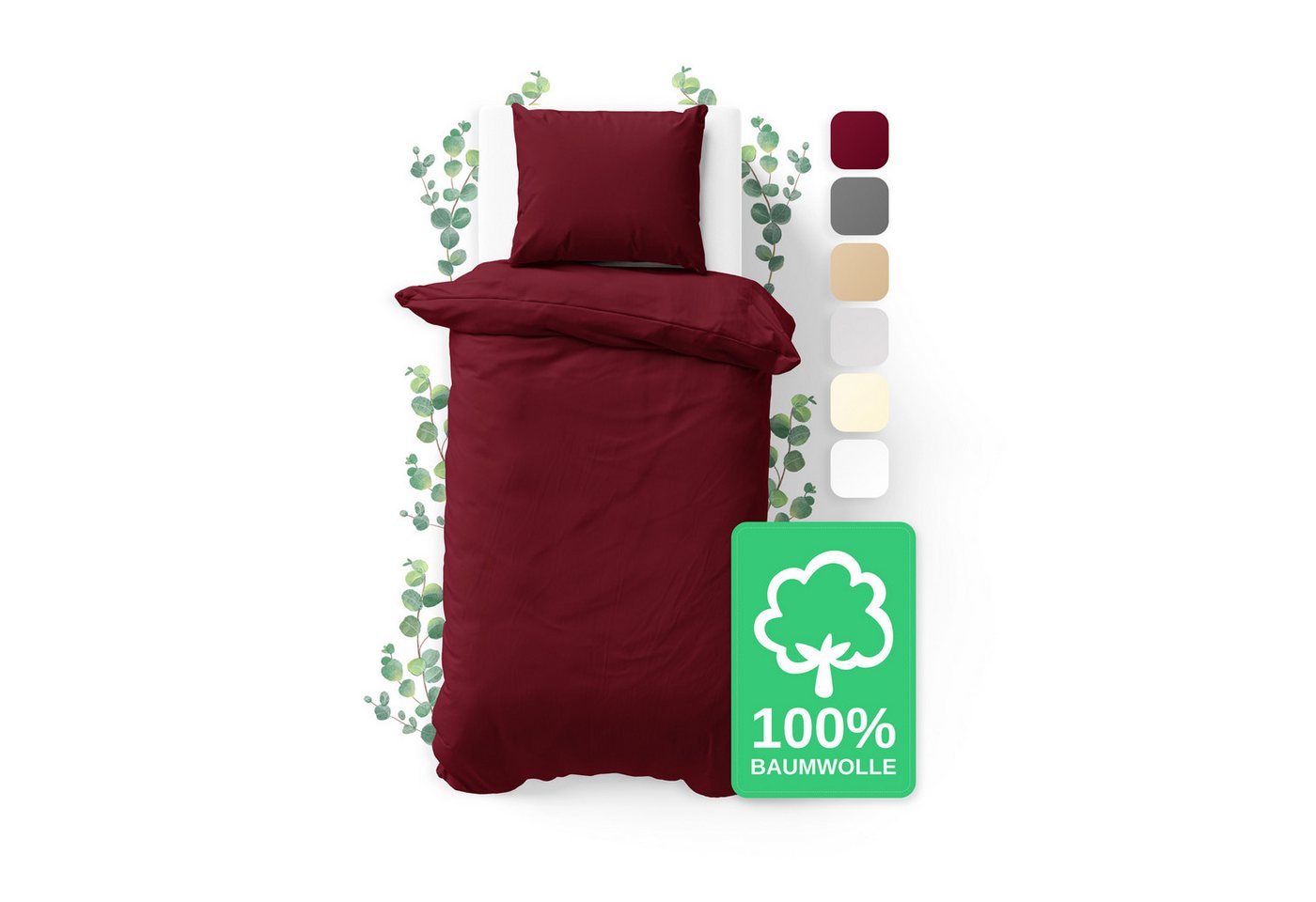 Jacobson Bettwäsche Set - 100% Baumwolle, Perkal, 2 teilig, Erhältlich in den Größen 135x200, 155x220, 200x200, 200x220, 240x220 Jacobson Bettwäsche Set - 100% Baumwolle, Perkal, 2 teilig, Erhältlich in den Größen 135x200, 155x220, 200x200, 200x220, 240x220 von Jacobson