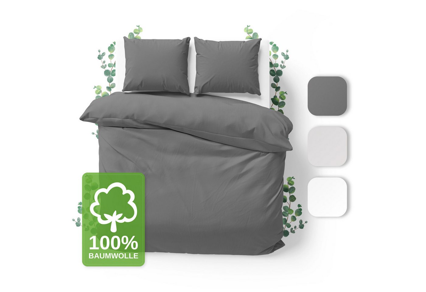 Jacobson Bettwäsche Set - 100% Baumwolle, Perkal, 3 teilig, Erhältlich in den Größen 135x200, 155x220, 200x200, 200x220, 240x220 Jacobson Bettwäsche Set - 100% Baumwolle, Perkal, 3 teilig, Erhältlich in den Größen 135x200, 155x220, 200x200, 200x220, 240x220 von Jacobson