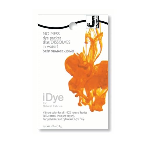 Jacquard iDye Deep Orange Stofffarbe für Textilien aus Naturfasern, 14 g No-Mess-Paket von Jacquard