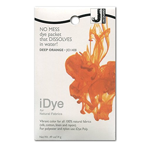 Jacquard iDye Deep Orange Stofffarbe für Textilien aus Naturfasern, 14 g No-Mess-Paket von Jacquard