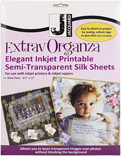 ExtraOrganza Ink Jet Fabric Sheets 8.5"X11" 30/Pkg-Silk von Jacquard