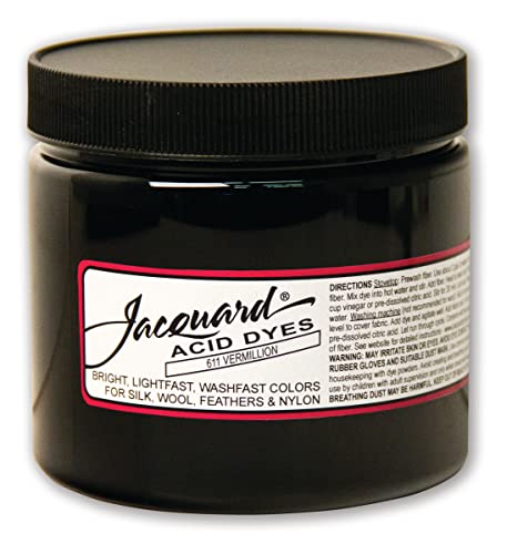 Jacquard Acid Dye for Wool, Silk and Other Protein Fibers, 8 Ounce Jar, Concentrated Powder, Vermillion 611 von Jacquard