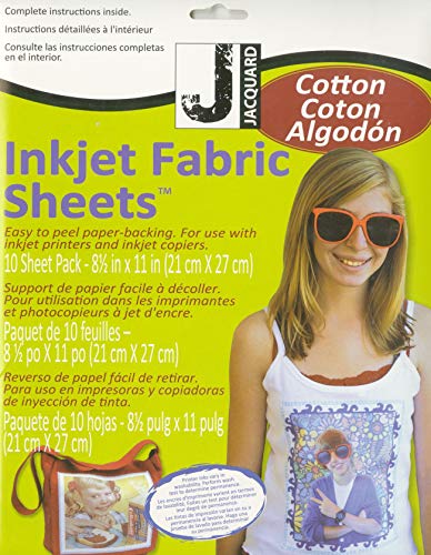 Jacquard Ink Jet Fabric Sheets 8.5"X11" 10/Pkg-100% Cotton Percale von Jacquard