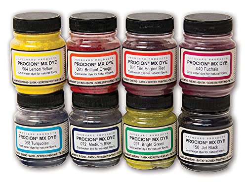 Jacquard Procion Mx Dye Kaltwasser Färbeset PMX108s 8 Farben von Jacquard