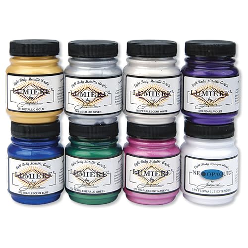 Jacquard Lumiere Acrylfarbe, 64 ml, Metallic-Farbe, mehrfarbig (8 Pack) Jacquard Lumiere Acrylfarbe, 64 ml, Metallic-Farbe, mehrfarbig (8 Pack) von Jacquard
