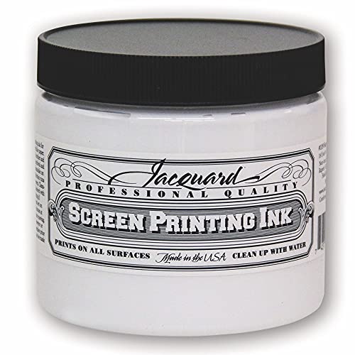Jacquard Professional Screen Print Ink, Water-Soluable, 16oz Jar, Super Opaque White (119) von Jacquard