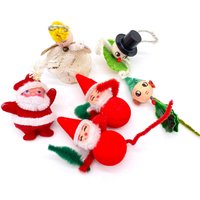 6 - Vintage Wattefiguren & Chenille Weihnachts Picks Urlaub Weihnachtsschmuck Paket Krawatte Schneemann Weihnachtsmann Angle Elfe von JacquelynVaccaro