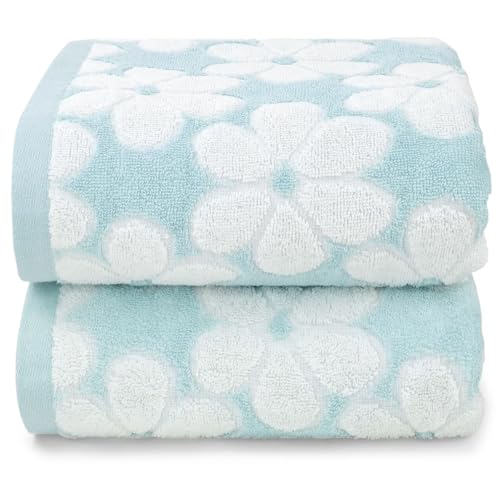 Baumwoll-Handtücher für Badezimmer-Dekor mit floralem Jacquard, super weiches und saugfähiges Badetuch, 2er-Set, große Größe 70 x 140 cm Baumwoll-Handtücher für Badezimmer-Dekor mit floralem Jacquard, super weiches und saugfähiges Badetuch, 2er-Set, große Größe 70 x 140 cm von Jacquotha