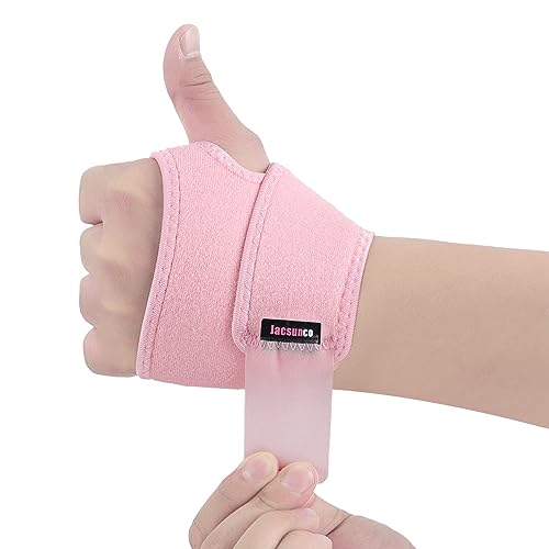 Handgelenk Bandagen, Kompressionsbandage zur Schmerzlinderung, Handgelenkstütze für Sport, Fitness, Kraftsport und Alltag, Wrist Wrap für Damen und Herren, Passend für Links und Rechts Hand (Rosa) von Jacsunco