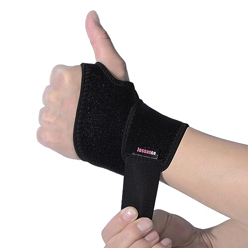 Handgelenk Bandagen, Kompressionsbandage zur Schmerzlinderung, Handgelenkstütze für Sport, Fitness, Kraftsport und Alltag, Wrist Wrap für Damen und Herren, Passend für Links und Rechts Hand (Schwarz) von Jacsunco