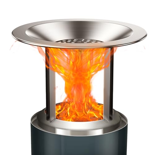 Heizabweiser für Solo-Herd Mesa 12,7 cm Feuerstelle, maximiert den Hitzeradius und leitet Wärme um, 304 Edelstahl mit 3 abnehmbaren Beinen, 19,1 cm (T) x 14 cm (H) von Jade Butterfly