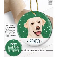 Labrador Retriever Ornament, Haustier Weihnachtsverzierung, Personalisierte Mit Benutzerdefiniertem Haustierporträt, Einzigartiges Geschenk Für von JadeForestDesign