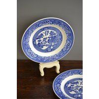 Zwei 23 cm Große Speiseteller Aus Weide Von Royal China/Vintage Blue Serviergeschirr Blaue Geschirr Dekoration von JadeandLoren