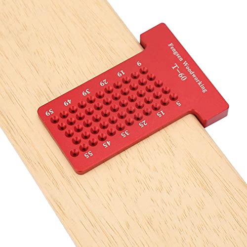 Anreißlehre - Holzbearbeitung T-Typ Scriber Aluminiumlegierung Loch Gauge Carpenter Marking Tool (Farbe : Red) von Jadeshay