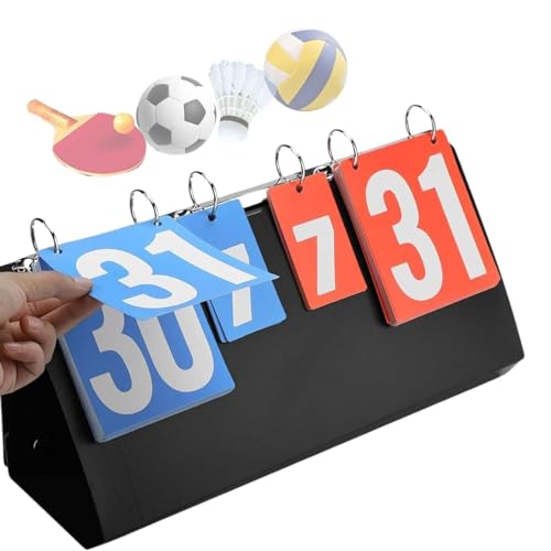 Anzeigetafel,Tragbare 4-stellige Sportanzeigetafel Anzeigetafel Tabletop Score Flipper für Tischtennis Basketball von Jadeshay
