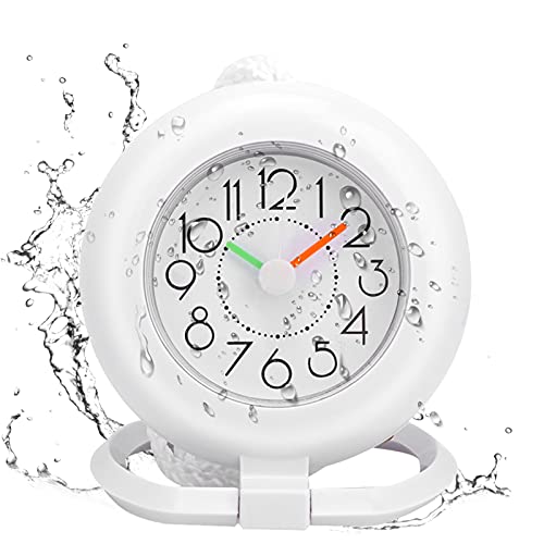 Badezimmeruhr, Duschuhr Badezimmer Uhr Klein Wasserdicht Dusche Timer Wecker Digitaluhr Badezimmer Küche Wanduhr (weiß) von Jadeshay