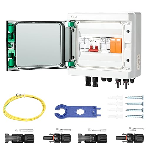 Jadeshay DC Trennschalter, Überspannungsschutz Solar PV DC Trennschalter Wasserdichter Solar Combiner Box Verteiler für den Außenbereich, 500 V 32 A mit 2 in 1 Out 1 String für Balkonkraftwerk von Jadeshay