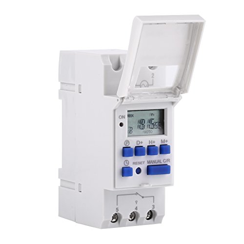 Jadeshay Zeitschaltuhr, 12V Zeitschaltuhr Hutschiene Programmierbare Schaltuhr Relaiszeit 24 Stunden Zeitschaltuhr Relais mit LCD von Jadeshay