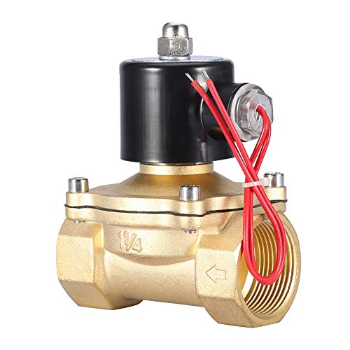 Jadeshay Elektrisches Magnetventil 230V Normalerweise Geschlossenes Pneumatisches Magnetventil DN32 Elektromagnetventil Messing Magnetventil AC 220V 1-1/4" 2 Position 2-Wege von Jadeshay