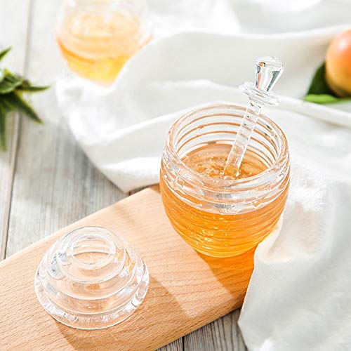 Honigglas, 265 ml Glas honigtopf mit Tropferstab Honigspender zum Aufbewahren und Abgeben von Honig von Jadeshay