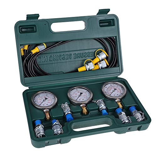Hydrauliktester - Hydraulikdruck-Testkit für Bagger mit Testschlauchkupplung und Manometer von Jadeshay