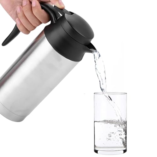 Jadeshay Auto Wasserkocher Edelstahl 12V Wasserkocher für auto, 750ML Reisewasserkocher Wasserkocher Camping mit Zigarettenanzünder, Auto Kettle für Heißwasser Kaffee Tee von Jadeshay