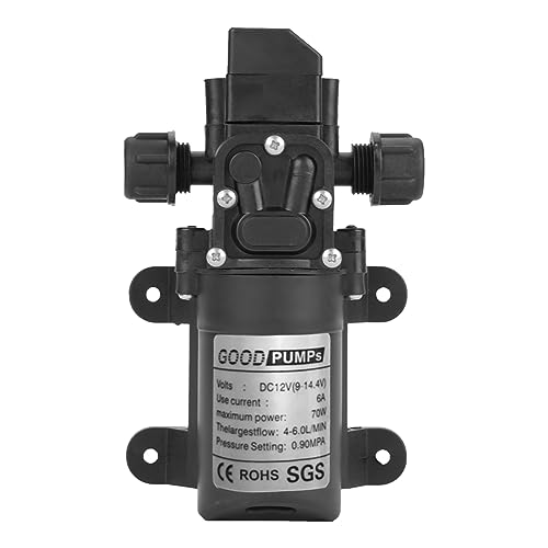 Jadeshay 12v Wasserpumpe, DC 12V 0.9Mpa 6L/Min Wasser Hochdruck Membran 70W Selbstansaugende Pumpe für Caravan Camping Boot von Jadeshay