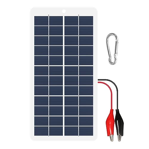 Jadeshay 15W Solarladegerät Tragbares Solarpanel, 12V Batterieladegerät Solarpanel for Gartenleuchten Outdoor-Reisen, mit Batterieclip von Jadeshay