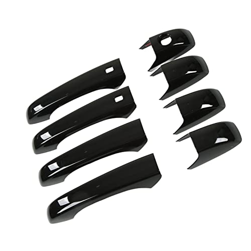 Jadeshay 4 Stück Auto Außentürgriffverkleidung, ABS Glänzend Schwarz Türgriffschutz, Außendekorationszubehör Für J-eep Grand C-herokee WK2 WL 2011–2022 von Jadeshay