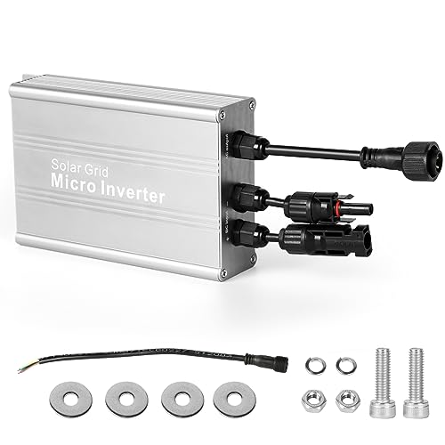 Jadeshay 700W Microwechselrichter Solar PV Wechselrichter Balkonkraftwerk DC18-50V MPPT Wechselrichter Sinus for Solarpanel, mit AC-Ausgangskabel von Jadeshay
