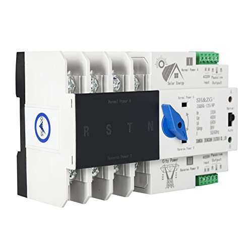 Jadeshay Automatischer Transferschalter, 4P 100A Dual Power Automatischer Umschalter 400V Unterbrechungsfreier Netzschalter für Balkonkraftwerk, Fabriken (ZGQ5G-100A/4P) von Jadeshay