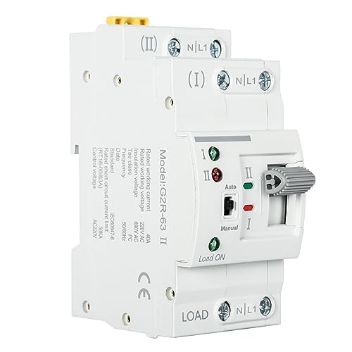 Jadeshay Automatischer Transferschalter, Haushalt G2R Din-Schiene 2P 63A ATS Dual Power Automatischer Transferschalter Elektrische Wahlschalter 220V Notstrom Umschalter von Jadeshay