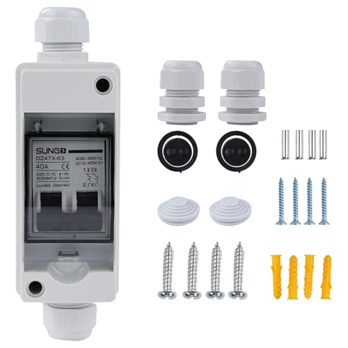 Jadeshay DC Leitungsschutzschalter, Photovoltaik DC Trennschalter PV Anlage 1 String Combiner Box Miniatur Leistungsschalter Wasserdichter PV Sicherungsautomat for PV-Solarpanelsystem(15A) von Jadeshay