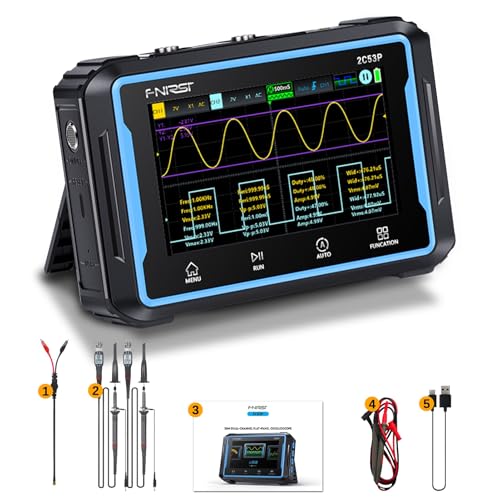 Jadeshay Handheld Oszilloskop Multimeter, 3 in1 Oscilloscope Tragbares Digital Multimeter mit Oszilloskop 2 Kanal, 50Mhz Bandbreite, 19999 Zählungen, 250MS/s Abtastung, 4.3 Zoll Touchscreen Jadeshay Handheld Oszilloskop Multimeter, 3 in1 Oscilloscope Tragbares Digital Multimeter mit Oszilloskop 2 Kanal, 50Mhz Bandbreite, 19999 Zählungen, 250MS/s Abtastung, 4.3 Zoll Touchscreen von Jadeshay