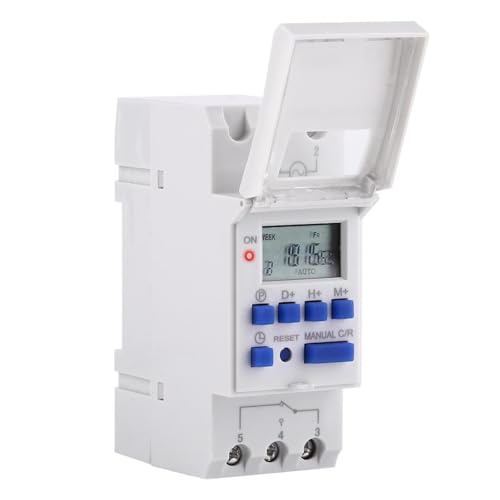 Jadeshay Digitale Zeitschaltuhr, LCD-Anzeige Zeitschaltuhr Hutschiene Wöchentlich Programmierbarer Zeitschalter Schaltuhr Timer 16on 8off Timer AC/DC12V von Jadeshay