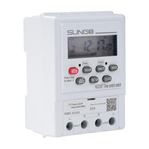 Jadeshay Digitale Zeitschaltuhr für Hutschiene, Zeitschaltuhr LCD Digital Programmierbarer Zeitschalter Schaltuhr Timer, 1 Minute–168 Stunden, 16 Gruppen AC220V(KG316T) von Jadeshay