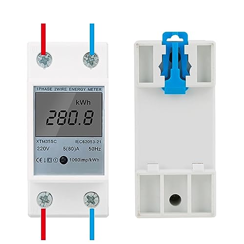 Jadeshay Digital Electricity Stromzähler, Stromzähler Hutschiene 220 V 5 (80) A Elektronischer Digitaler KWH Zähler Consumption Meter für Balkonkraftwerk von Jadeshay