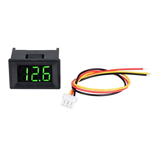 Jadeshay Digitales Voltmeter 0,36 Zoll Dreidraht DC 0-100 V LED-Anzeige Spannungsanzeige Meter wasserdicht(Grün) von Jadeshay