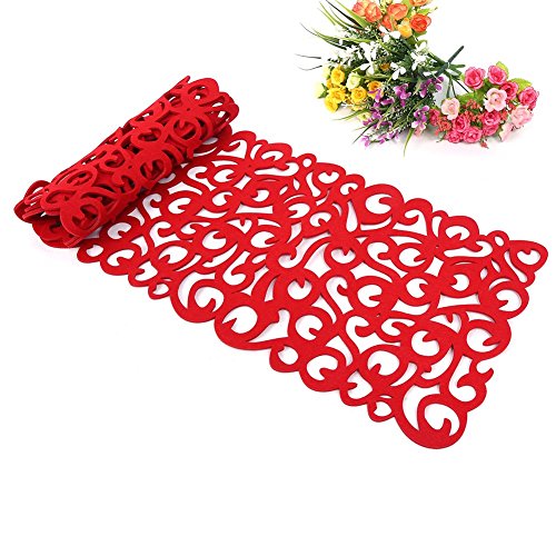 Jadeshay Filz Tischläufer, Ostertischläufer Tischdecke MatsKleine Tischdecke Tischtuchläufer Tischsets Haushaltsdekorationen, 40 x 11inch(Rot) von Jadeshay