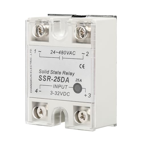 Jadeshay Halbleiterrelais, Einphasiges Halbleiterrelaismodul Relais SSR solid State Relais 25A DC zu AC 3-32 VDC Eingang 24-480 VAC Ausgang Halbleiterrelais Jadeshay Halbleiterrelais, Einphasiges Halbleiterrelaismodul Relais SSR solid State Relais 25A DC zu AC 3-32 VDC Eingang 24-480 VAC Ausgang Halbleiterrelais von Jadeshay