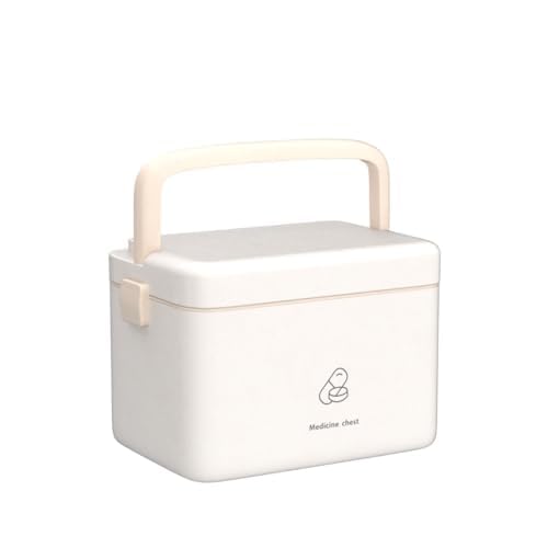 Jadeshay Medizinbox，Kunststoff Aufbewahrungsbox für Medikamente Doppellagiger Aufbewahrungsschrank mit großem Fassungsvermögen Leer für Erste Hilfe Kasten 24 x 15 x 16 cm(Weiß) von Jadeshay