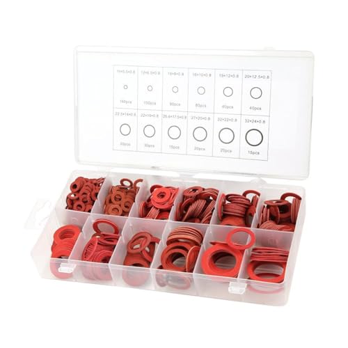 Jadeshay Isolierscheiben sortiert, 600 Stück 12 Größen Faser-Unterlegscheiben sortiert Paper Fiber Unterlegscheiben Kit Isolierscheibe Assorted Set mit Box Jadeshay Isolierscheiben sortiert, 600 Stück 12 Größen Faser-Unterlegscheiben sortiert Paper Fiber Unterlegscheiben Kit Isolierscheibe Assorted Set mit Box von Jadeshay