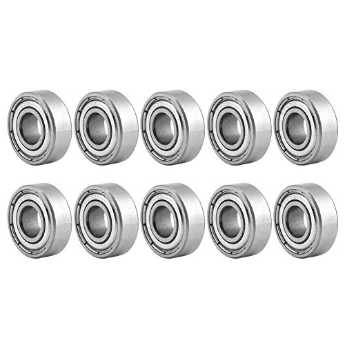 Jadeshay Kugellager, 10 Stück Rillenkugellager 696ZZ Kugellager Klein 6mm * 15mm * 5 mm Doppelgeschirmte Miniaturstahlkugellager für DIY, Fräsmaschinen von Jadeshay