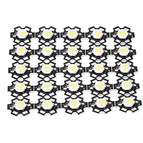 Jadeshay LED-Perle 25PCS 3W 3.2-3.4V Hochhelle integrierte Chip-Lichtquelle Scheinwerferbirne(6000-6500K) von Jadeshay